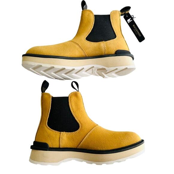 Sorel Women's Hi Line Chelsea Boot Geo Yellow Suede Size 8 NEW - Picture 3 of 9